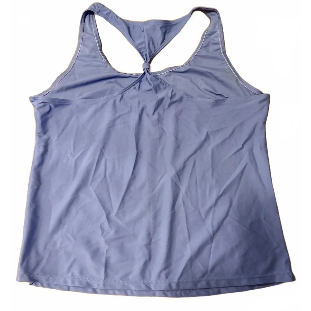 Women's Activewear Tank Top and Shorts Set - Size Large Purple and Black 3 Piece
